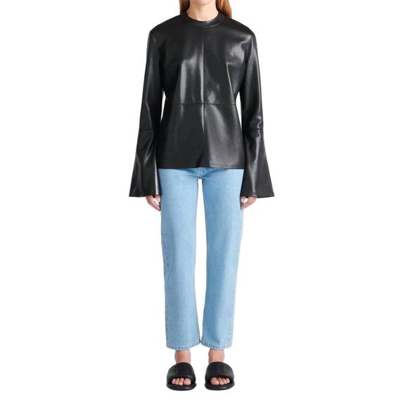 NEW NANUSHKA bolda leather top in black - Picture 1 of 2
